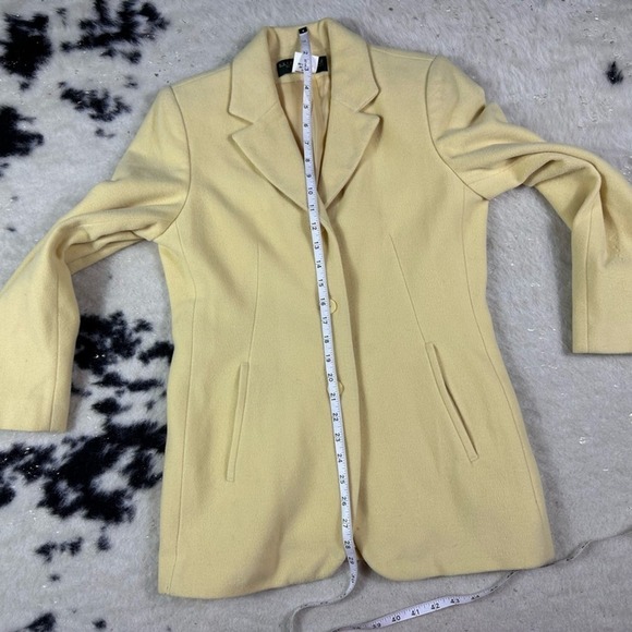 Harve Benard Women’s Vintage Yellow Button Down Wool Cashmere Blazer Size 4 - Picture 3 of 9